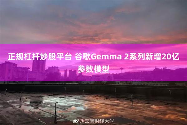 正规杠杆炒股平台 谷歌Gemma 2系列新增20亿参数模型