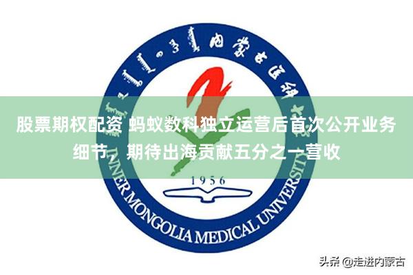 股票期权配资 蚂蚁数科独立运营后首次公开业务细节，期待出海贡献五分之一营收