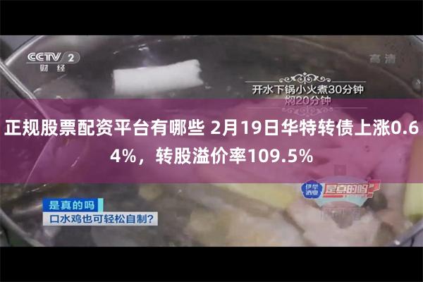 正规股票配资平台有哪些 2月19日华特转债上涨0.64%，转股溢价率109.5%